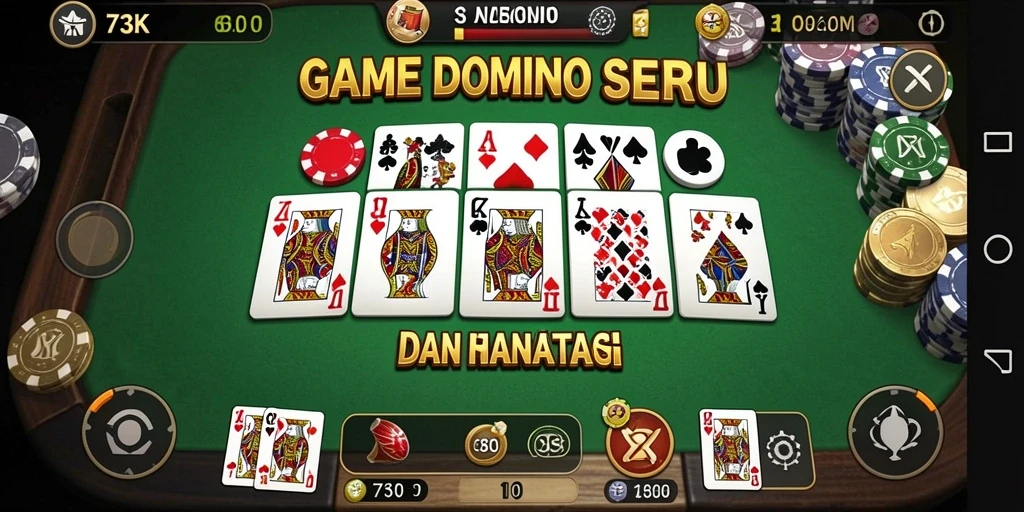Tampilan menarik dari gameplay Domino di 73K.