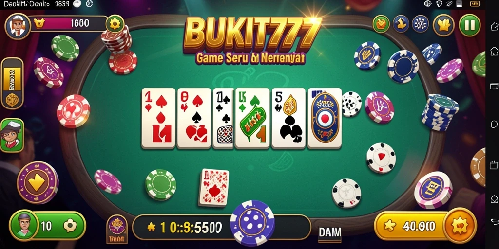 Tampilan menarik gameplay BUKIT777 saat bermain Domino.