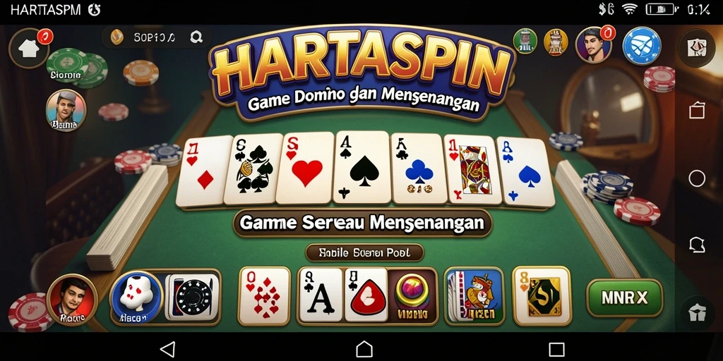 Screenshot HARTASPIN menampilkan antarmuka permainan domino yang menarik.
