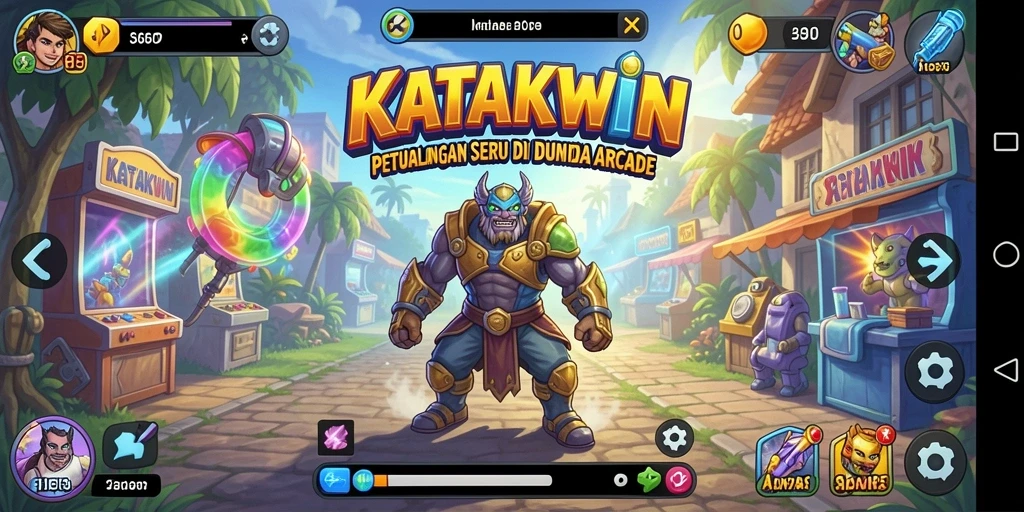 Tampilan gameplay seru di KATAKWIN yang menantang.