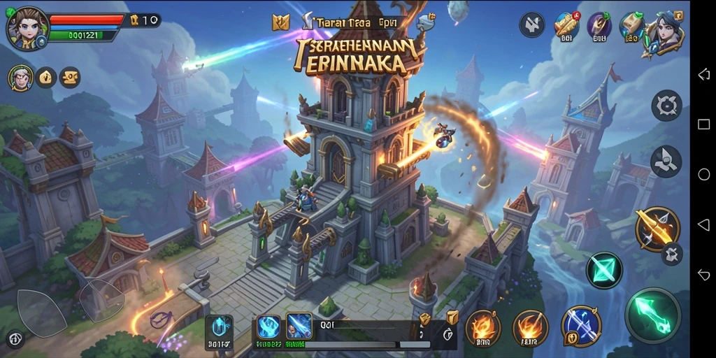 Tampilan gameplay menara pertahanan yang menegangkan dan seru.